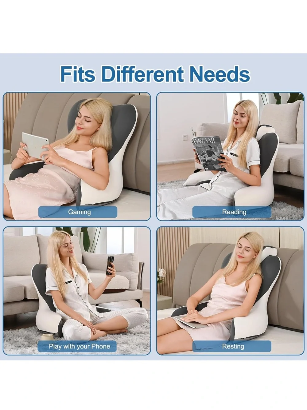 Reading pillow for sitting in bed 22”H back pillow for sitting up